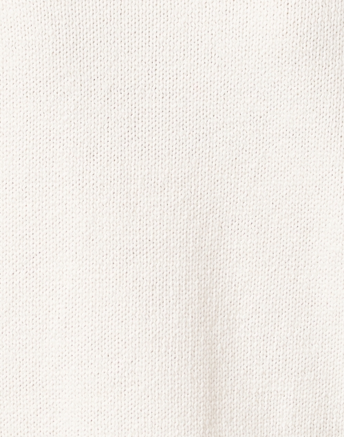 Fabric image - White + Warren - White Floral Cotton Sweater