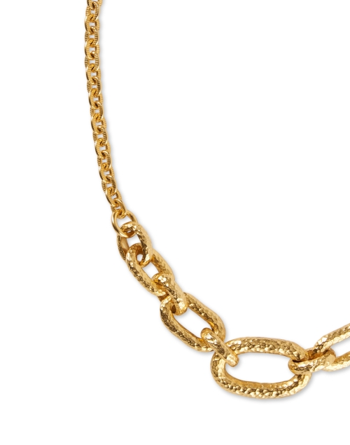Front image - Ben-Amun - Hammered Gold Link Necklace