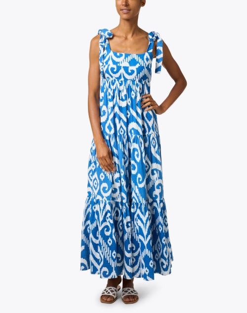 Front image - Honorine - Marguerite Blue Print Maxi Dress