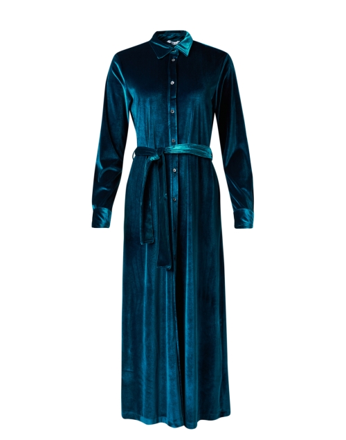 Product image - Caliban - Blue Stretch Velvet Shirt Dress