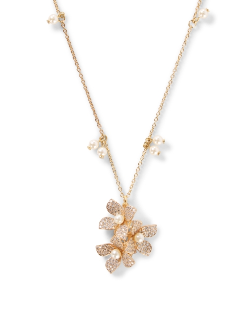 Front image - Anton Heunis - Pearl and Gold Cluster Flower Necklace