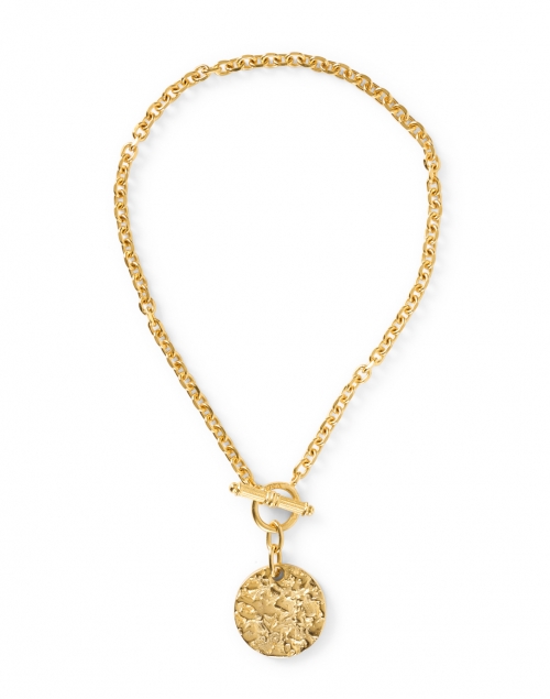 Product image - Ben-Amun - Gold Textured Disc Chain Link Necklace