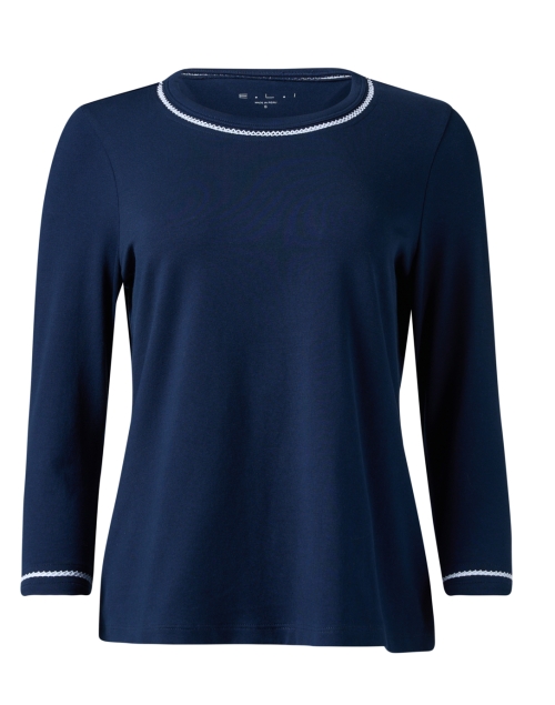 Product image - E.L.I. - Navy and White Stitch Cotton Top