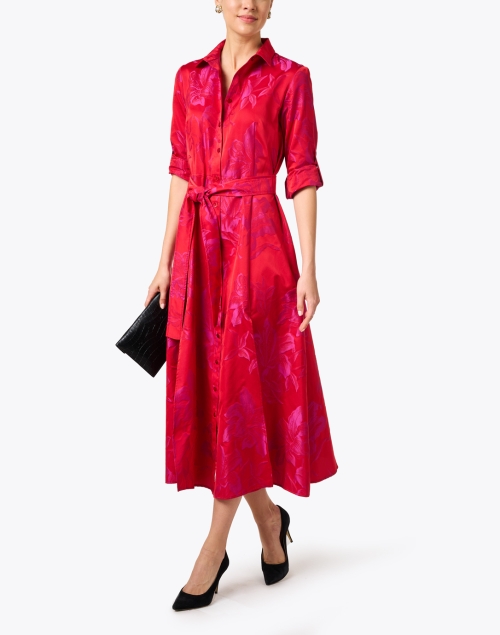 Look image - Finley - Laine Red Jacquard Print Shirt Dress