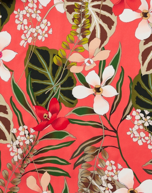 Fabric image - Marc Cain - Coral Floral Print Silk Scarf