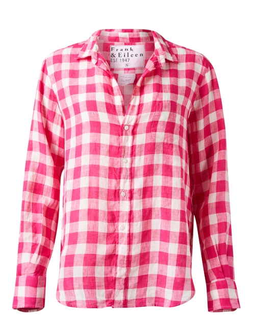 Product image - Frank & Eileen - Eileen Pink Check Linen Blouse