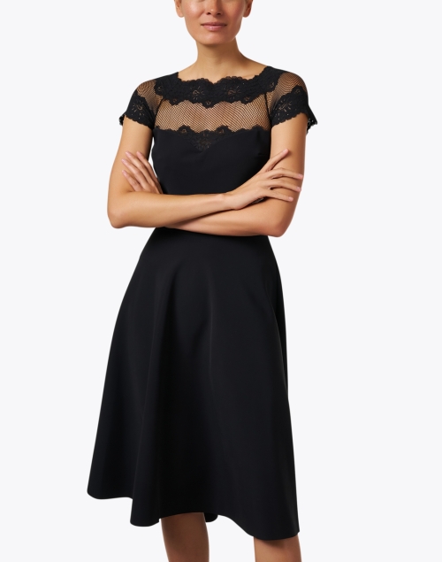 Front image - Chiara Boni La Petite Robe - Ariba Black Lace Fit and Flare Dress