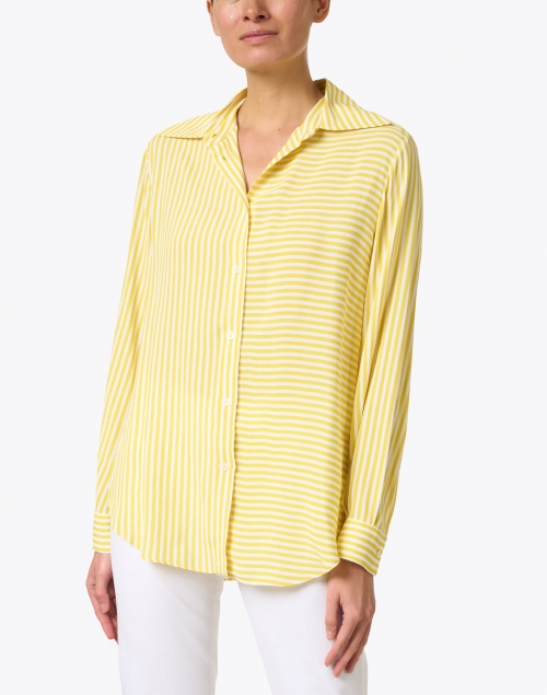 Front image - Piazza Sempione - Yellow and Ecru Stripe Shirt
