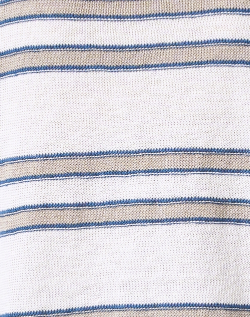 Fabric image - Kinross - White and Beige Striped Linen Sweater