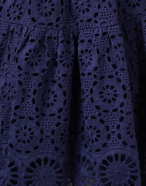 Fabric image - Shoshanna - Lina Navy Eyelet Shirt Dress