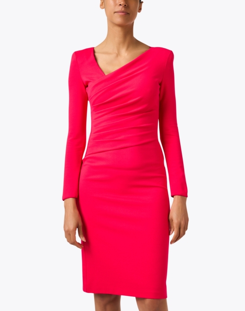 Front image - Emporio Armani - Red Ruched Jersey Dress 