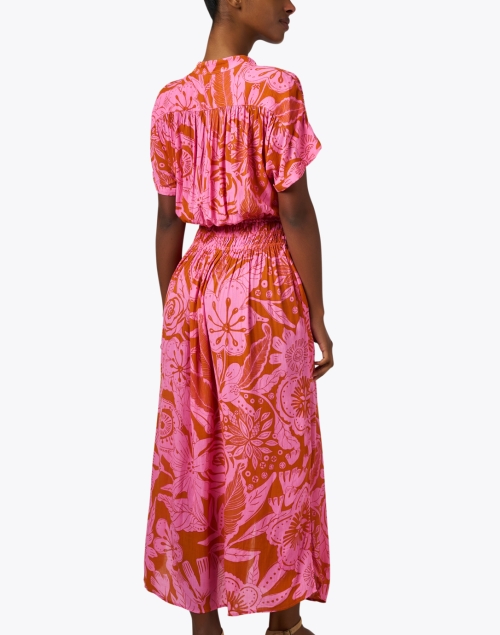 Back image - Poupette St Barth - Becky Pink Floral Dress 