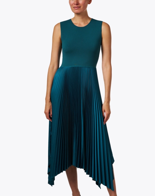 Front image - Joseph - Dera Teal Pleated Dress