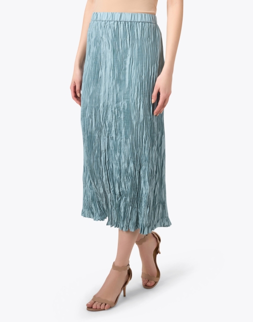 Front image - Eileen Fisher - Seafoam Green Crushed Silk Skirt