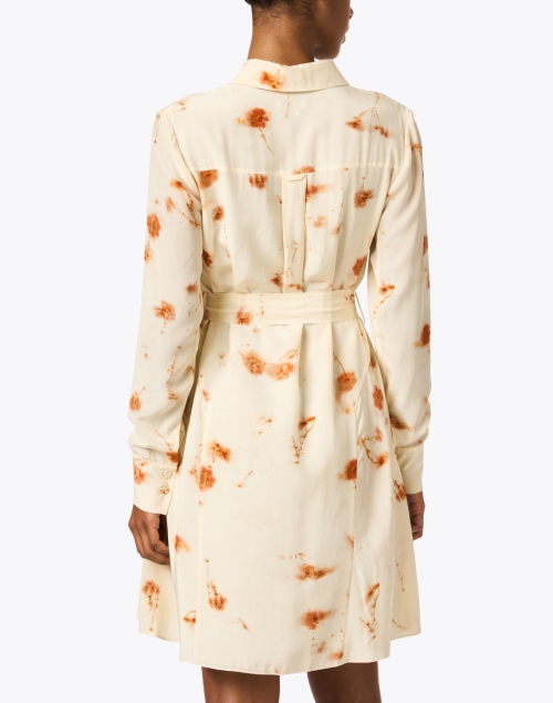 Back image - Jason Wu - Cream and Orange Print Silk Dress