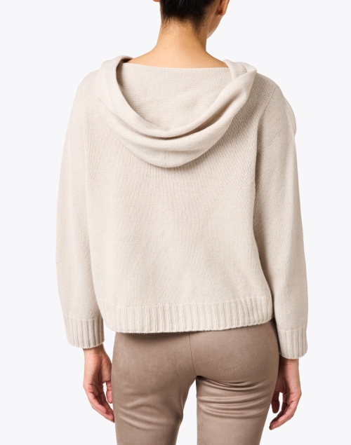 Back image - Fabiana Filippi - Dune Beige Wool Blend Hooded Sweater