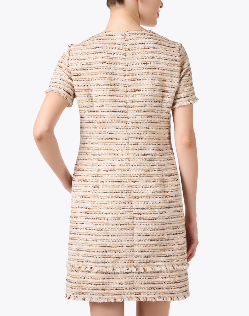 Back image - Santorelli - Melania Beige Tweed Shift Dress
