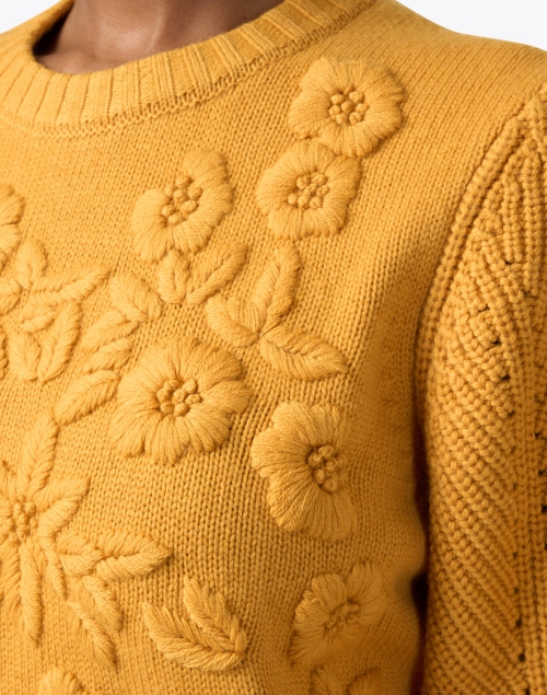 Extra_1 image - Jason Wu - Golden Yellow Embroidered Wool Sweater 