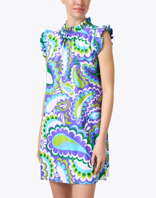 Front image - Jude Connally - Shari Blue Multi Paisley Dress