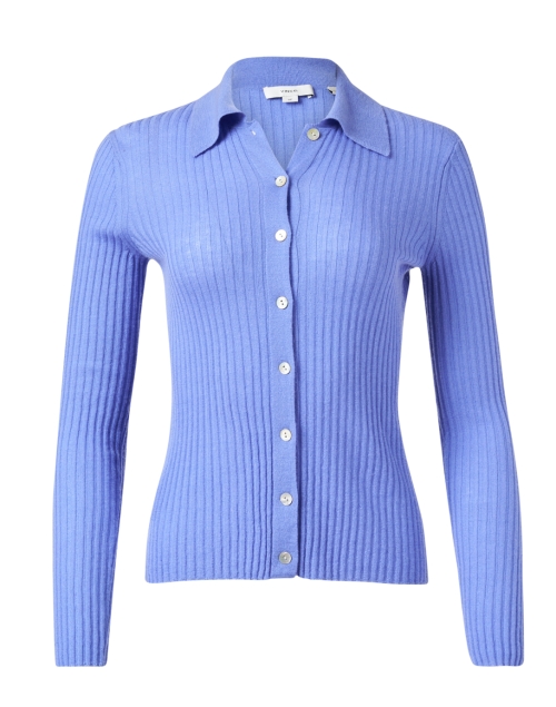 Product image - Vince - Blue Ribbed Cashmere Silk Top