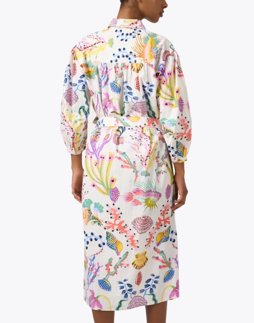 Back image - Banjanan - Gemma White Multi Print Cotton Dress