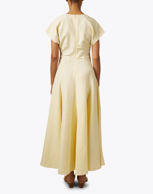Back image - Lafayette 148 New York - Yellow Silk Linen Dress