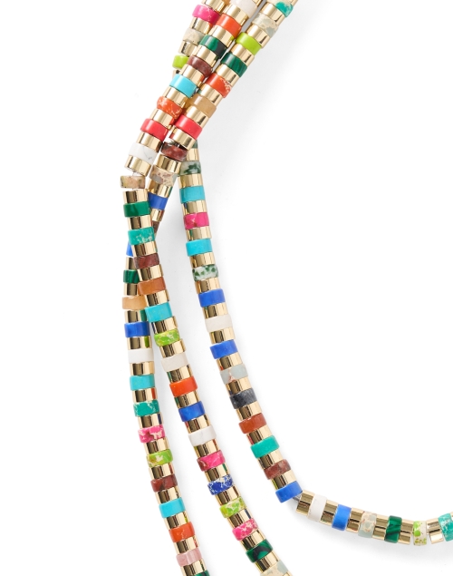 Front image - Kenneth Jay Lane - Three Strand Gold Multicolor Necklace