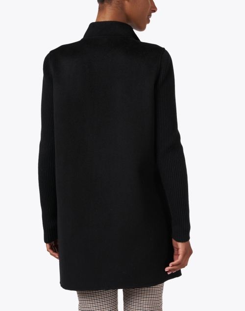 Back image - Kinross - Black Wool Cashmere Coat