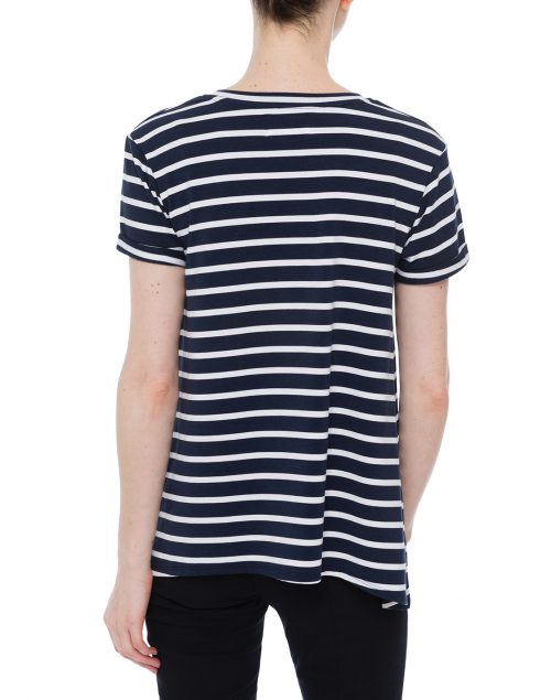 Back image - Southcott - Wonder-V Navy and White Striped Bamboo-Cotton Top