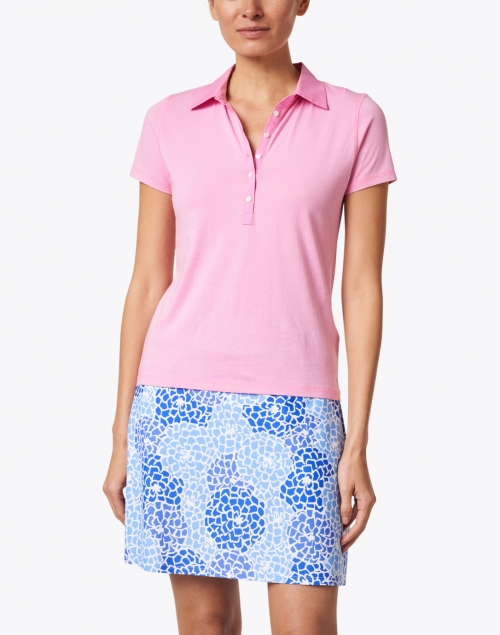 Front image - Allude - Pink Cotton Polo Top