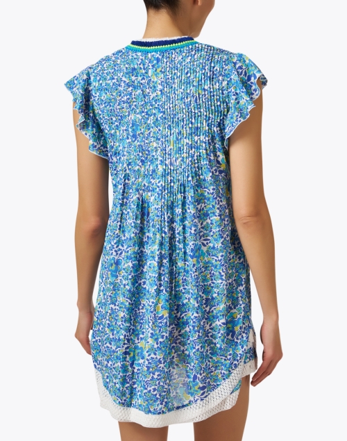 Back image - Poupette St Barth - Sasha Blue Floral Mini Dress
