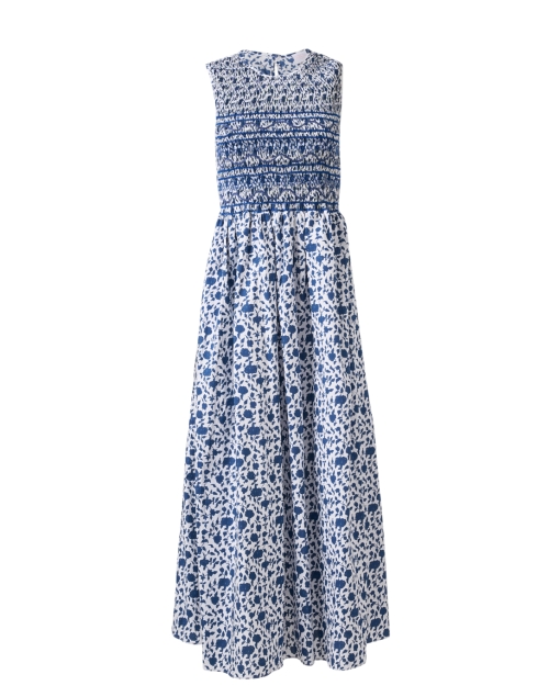 Product image - Loretta Caponi - Goia Navy and White Floral Smocked Dress