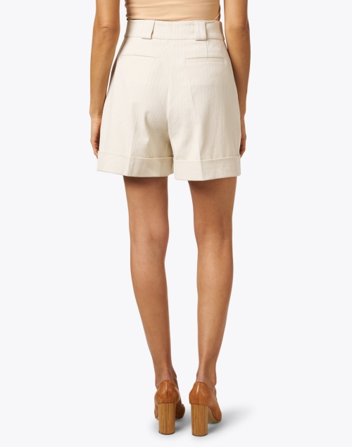 Back image - Piazza Sempione - Beige Pinstripe Shorts