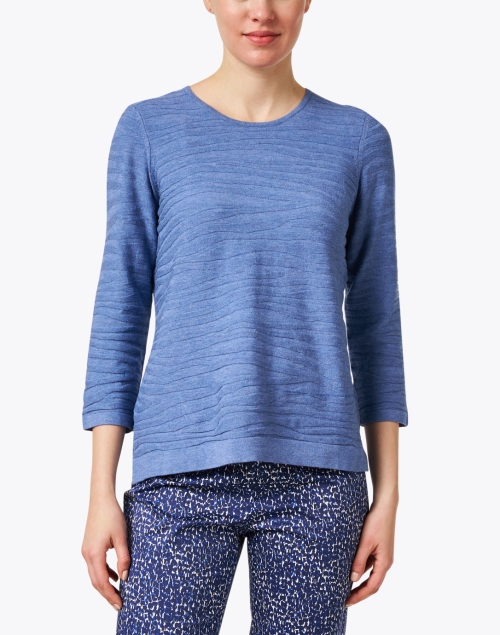 Front image - J'Envie - Heather Blue Textured Sweater