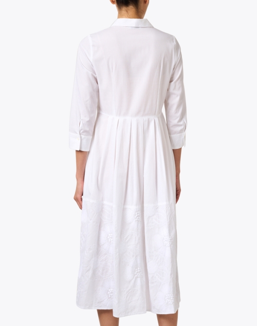 Back image - Rosso35 - White Embroidered Cotton Shirt Dress