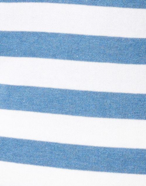 Fabric image - Blue - Blue and White Striped Pima Cotton Boatneck Sweater