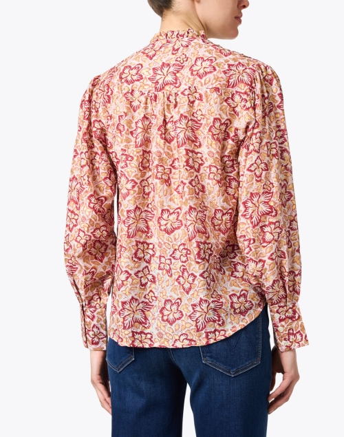 Back image - Oliphant - Red and Gold Print Cotton Silk Blouse