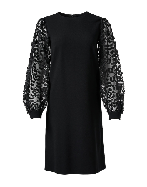 Paule Ka Black Embroidered Sleeve Dress