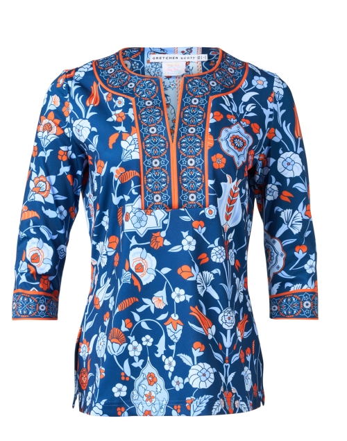 Product image - Gretchen Scott - Blue and Orange Print Tunic Top