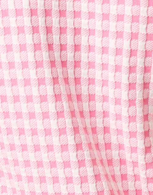 Fabric image - Marc Cain - Pink Gingham Cotton Blend Sweater