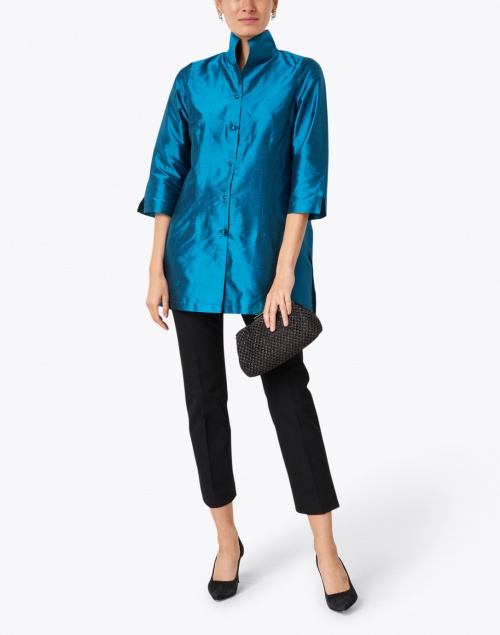 Audrey Black Stretch Cotton Capri Pant