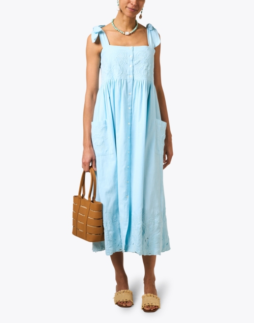 Look image - Juliet Dunn - Blue Embroidered Cotton Dress
