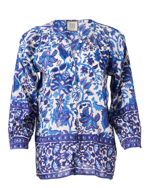 Product image - Bell - Courtney Blue Print Cotton Silk Top
