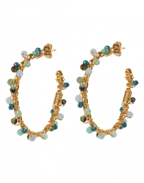 Gas Bijoux - Creole Orphee Gold Multi Beaded Hoop Earrings