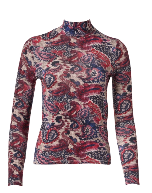 Product image - Chufy - Zoe Pink and Blue Print Turtleneck Top