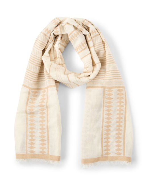 Product image - Weekend Max Mara - Mirto Beige Striped Cotton Scarf