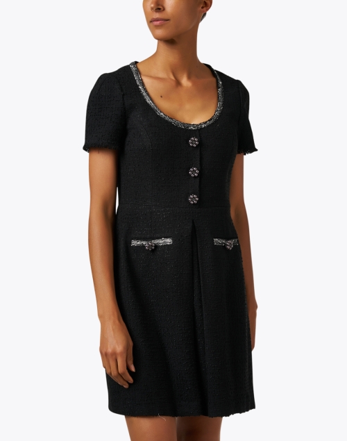 Front image - L.K. Bennett - Lara Black Tweed Mini Dress 