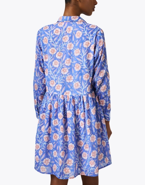 Back image - Oliphant - Purple Amalfi Print Dress