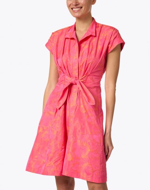 Finley - Rocky Pink and Orange Jacquard Shirt Dress