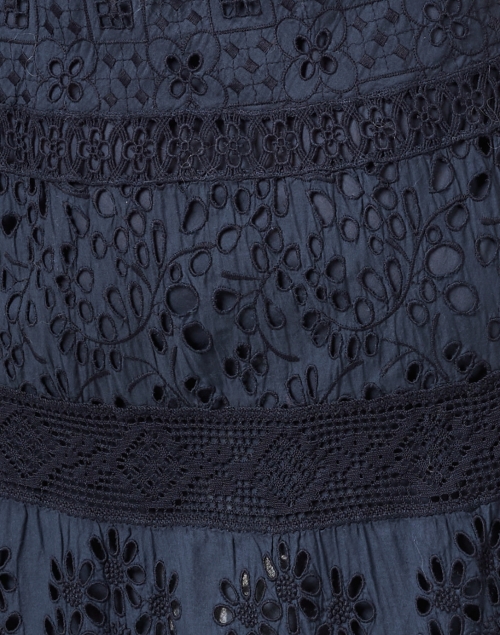 Fabric image - Temptation Positano - Navy Embroidered Cotton Eyelet Dress